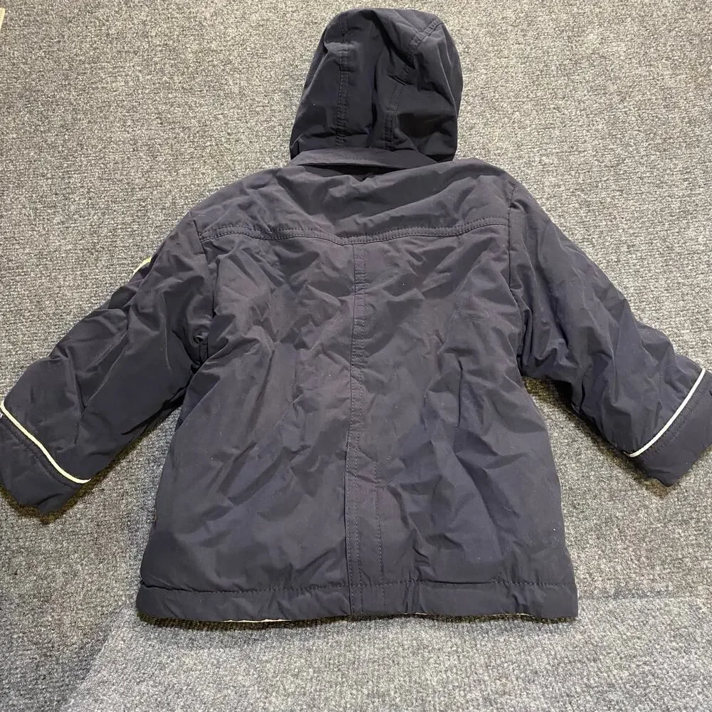 Steiff Kids 18 Month Reflective Trim Navy Blue Winter Jacket Coat Hooded Lined